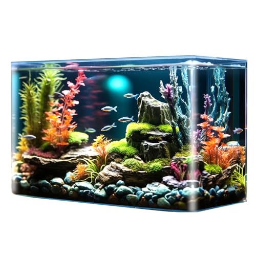 YANGMIAN 16x10x10cm,Transparent Acrylic Fish Tank - Extra Clear Plastic Case - Aquarium Tank for Goldfish Or As A Turtle Tank for Water Turtles