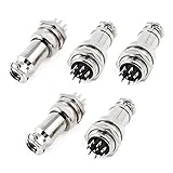 uxcell AC 200V 5A 1000V 16mm 8P 8 Pin Male Female Aviation Connector 5pcs