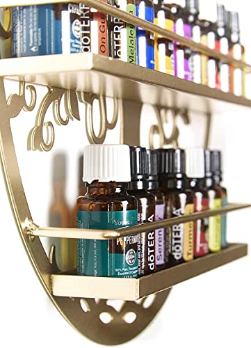 image for SoCal Buttercup Essential Oil Holder Organizer Shelf - Gold - Nail Pol