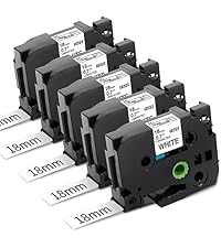 4 Nastri Brother Compatibili TZe-231 - Nero Su Bianco, 12mm X 8m, Laminati, Per Etichettatrici