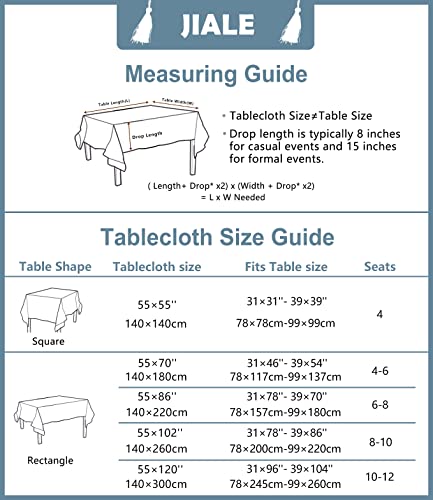 Jiale Tablecloths For Rectangle Tables,Cotton Linen Table Cloth Waterproof Tablecloth Wrinkle Free Farmhouse Dining Table Cover,Soft Fabric Table Cloths With Tassels,Blue & White,55" X 70",4-6 Seats #TOP5