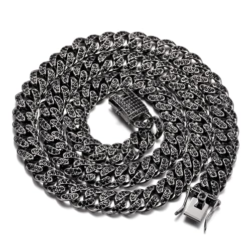 Halukakah Gold Chain for Men - The Royal - Iced Out 14/20MM Gold/Platinum White/Rose Gold/Rhodium Black Cuban Link Chain Necklace Bracelet Full Cz Diamond Cut Prong Set,Great Present Idea4