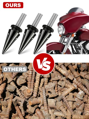 Image of Windshield Bolts, Fairing Bolts Fit for Harley Touring 1996-2013 | Compatible for Harley Street Glide, Ultra Classic, Ultra Limited, Tri Glide, Electra Glide, Windscreen Screws, Black
