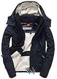 Superdry Hooded Fur Sherpa Wind ATTACKE Abrigo Impermeable, Azul (French Navy/French Navy77T), L para Mujer