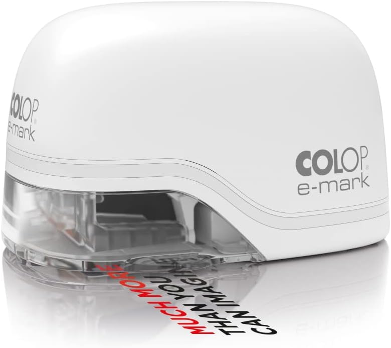 e-mark Electronic Mobile Printing Device | Includes Pre-Set Templates in Free App | Print Multicoloured Words, Logos, QR & Barcodes and More | Prints on Absorbent Materials - Black