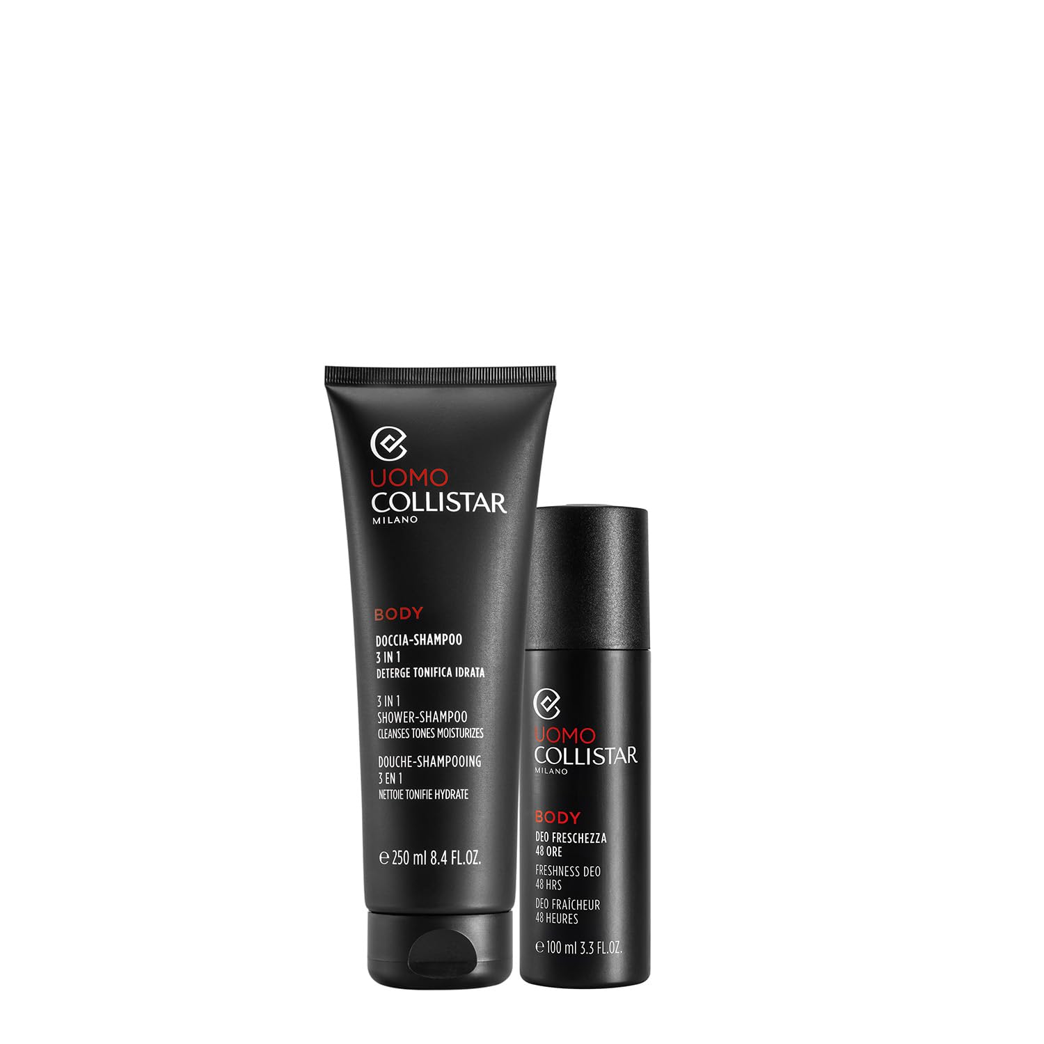 Collistar Cofanetto Regalo Uomo, Doccia-Shampoo 3in1 250 ml + Deo Freschezza 48h Spray 100 ml, Set Regalo Idratante e Tonificante, Fragranza Bergamotto Italiano