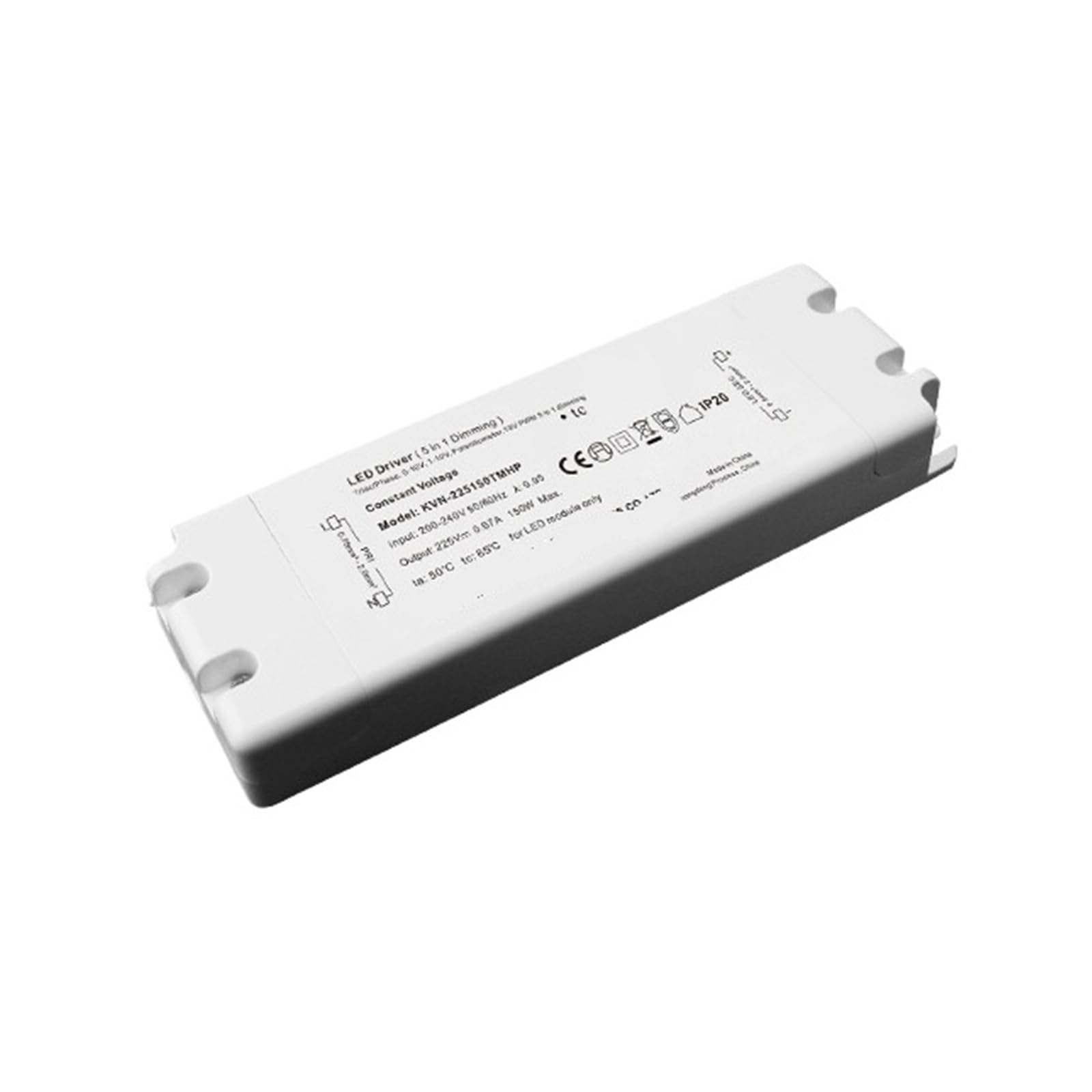PWANUIGTE High Voltage Light Strip Power Supply Without Flicker Ultra-Thin Easy to Install dimming(225V 0.67A 150W plastic case)