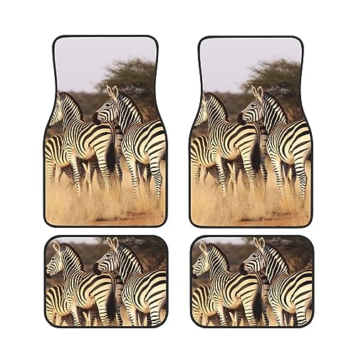 Tapis de sol voiture zèbre universels : protection antidérapante 4 pièces pour SUV et camion
