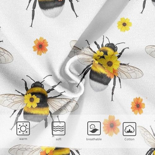 Joisal Yellow Bees Flower White Panties Little Girl Girls Underwear Toddler Cotton Designer Briefs Kids Undies 2t3