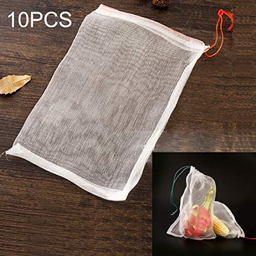 JINYANG Garden Supplies 10 PCS Nylon Mesh Bag Garden Seeds Fruits Pest Control Bags Vegetable Vineyard Anti Bird Net Pest Control Net Bag Nylon Mesh Filter Accessories Supplies, Size: 15 * 10cm