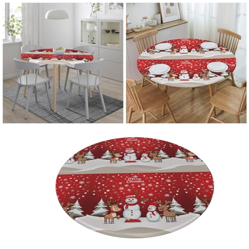 Nappe ronde ajustée anti-tache pour table de 114,3 à 127 cm - 7