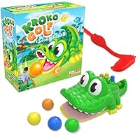 Goliath – Kroko Golf, Mini-Golf Spiel für Kinder ab 4 Jahren, Interaktives Geschicklichkeitsspiel mit Krokodil, Fördert Koordination und Motorik, Geschenkidee für 2 – 4 Spieler