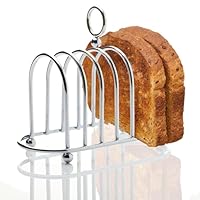 Viktorianischer Toastständer aus Chrom von Muldale – Vintage Edelstahl Toastständer mit Kugelfüßen für 6 Scheiben – Inklusive Tragegriff und Toasthalter – Robust und gehärtet