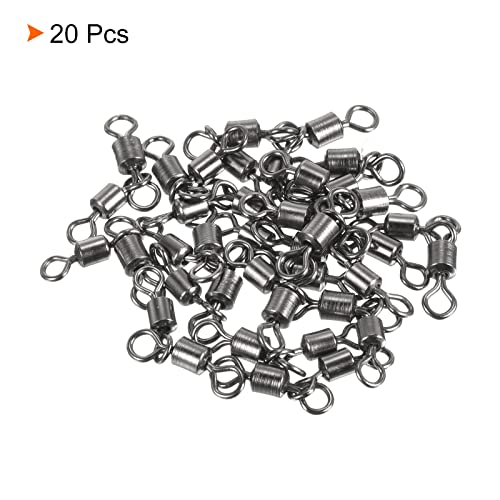 PATIKIL 3 Way Swivel, 20Pcs 73lb Copper Fishing Cross Line T-Turn Terminal Tackle, Black - Image 3