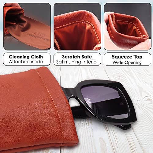 Image of Soft Sunglasses case | Large Glasses Case Holder - Eyeglass Pouch Squeeze Top | Glasses pouch Lightweight Extra Layers