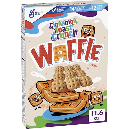Cinnamon Toast Crunch Waffle Breakfast Cereal, Crispy Cinnamon Cereal, 11.6 oz