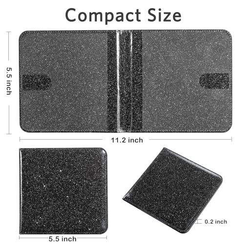 Image of CoBak Car Registration and Insurance Holder - Vehicle Glove Box Car Organizer, Auto Truck Comparment Accessories Case for Essential Document, Driver License, Cards (Glitter Black)