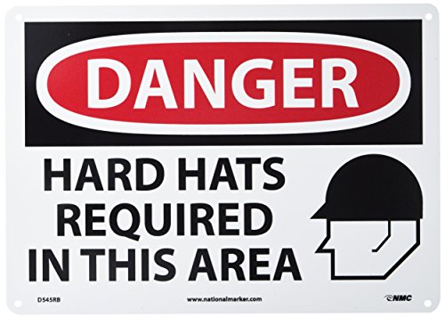 Panneau Danger Hard Hats Required NMC pour sécuriser vos accès de chantier et ateliers