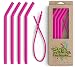 Reusable Silicone Straws for Smoothies - Collapsible FDA Pinch Tested BPA Free Dishwasher Safe - Long, Wide Smoothie Straw for 20 or 30 oz Tumblers - Chewy, Bendy, Flexible for Kids/Toddlers