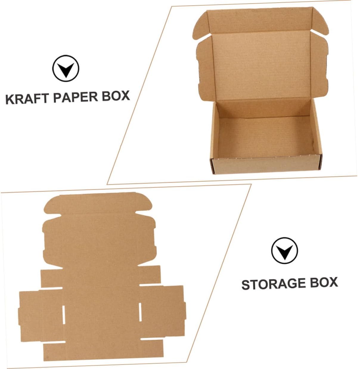 Unomor 15pcs Kraft Paper Favor Boxes 31x21.5x5cm Sturdy E-flute Foldable Boxes for Candy, Flower Arrangement, Bridesmaid Proposal, Valentine's Day Party Packaging