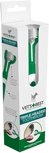 Vets Best Triple Headed Toothbrush for Dogs - Teeth Cleaning and Fresh Breath