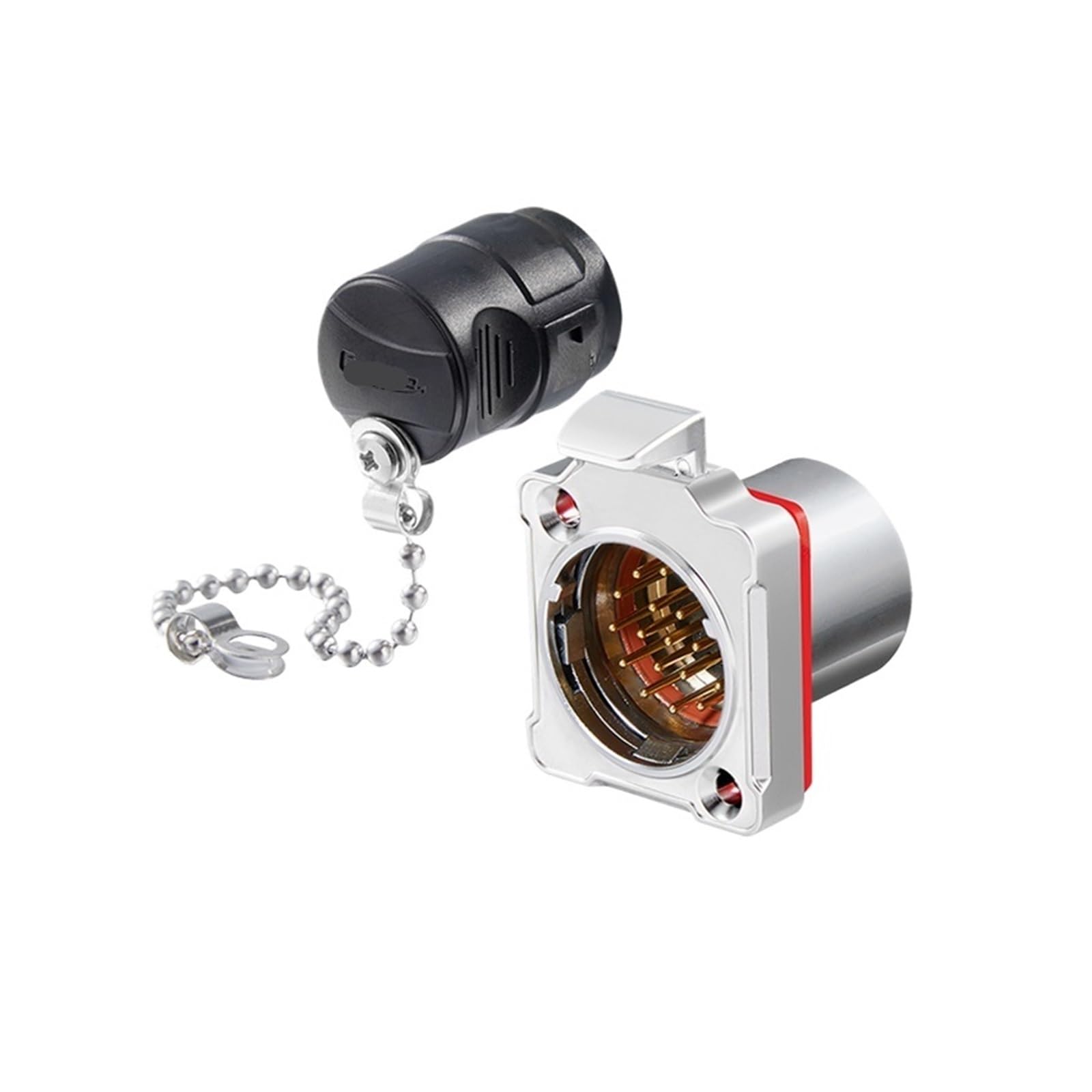 QAZXSEMUI Aviation plug 19-pin BD24 male and female industrial connector waterproof(Flange public seat)