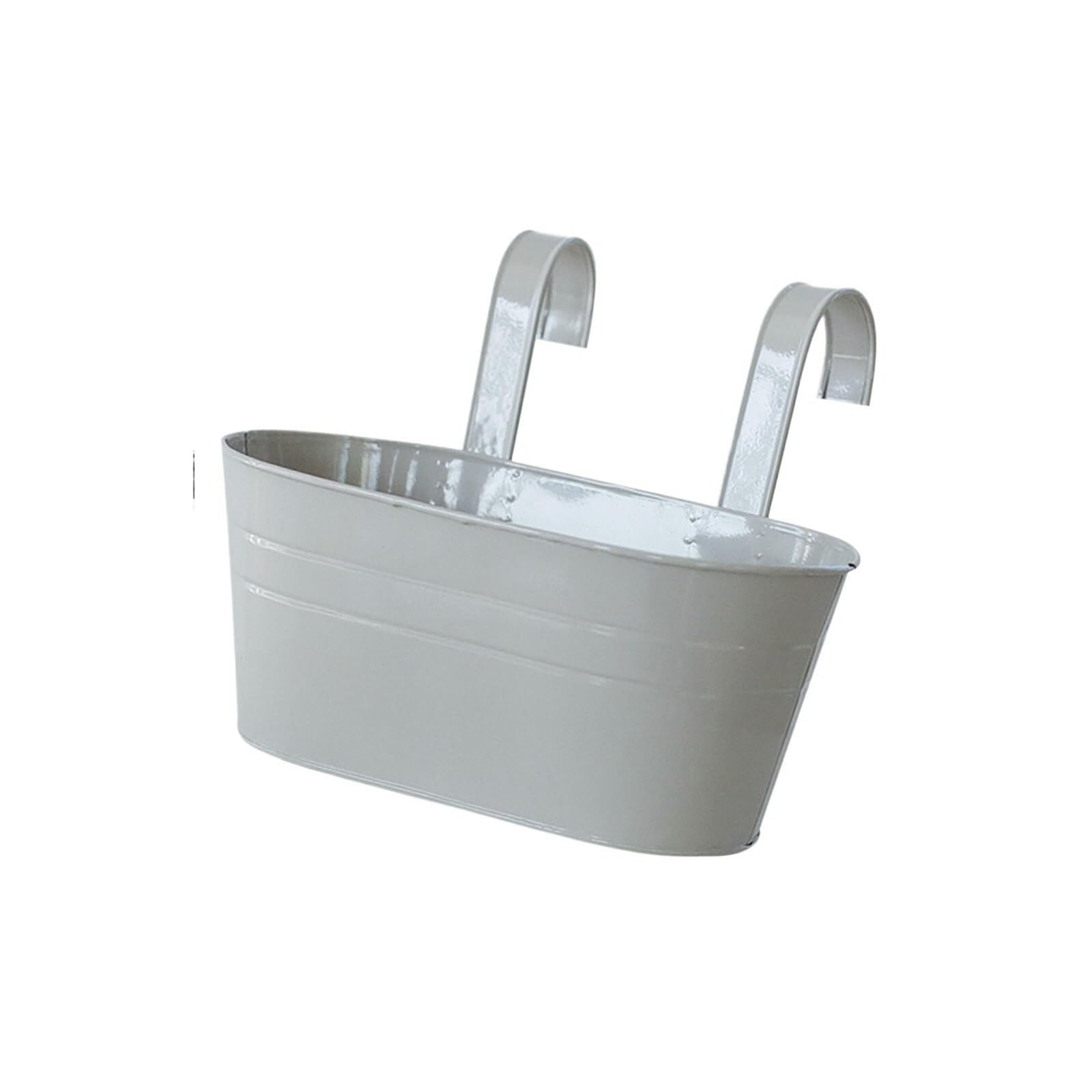 RTBVGHJIK Hanging Flower Pots Vase Metal Iron Wall Planter Bucket Holders For Railing Fence Balcony Garden Home Decoration for Outdoor Plants(Gray)