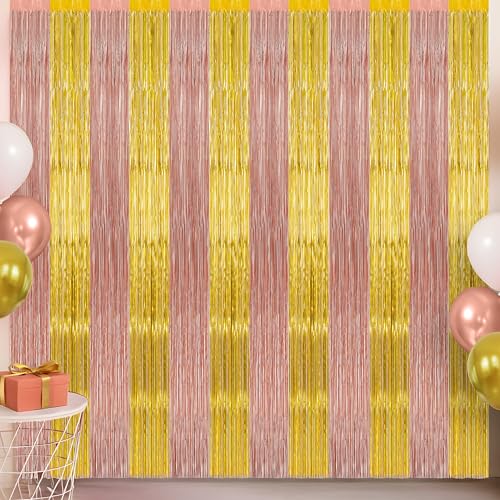 Franges en feuille d'or rose, or et argent en lot de 3 pour décoration