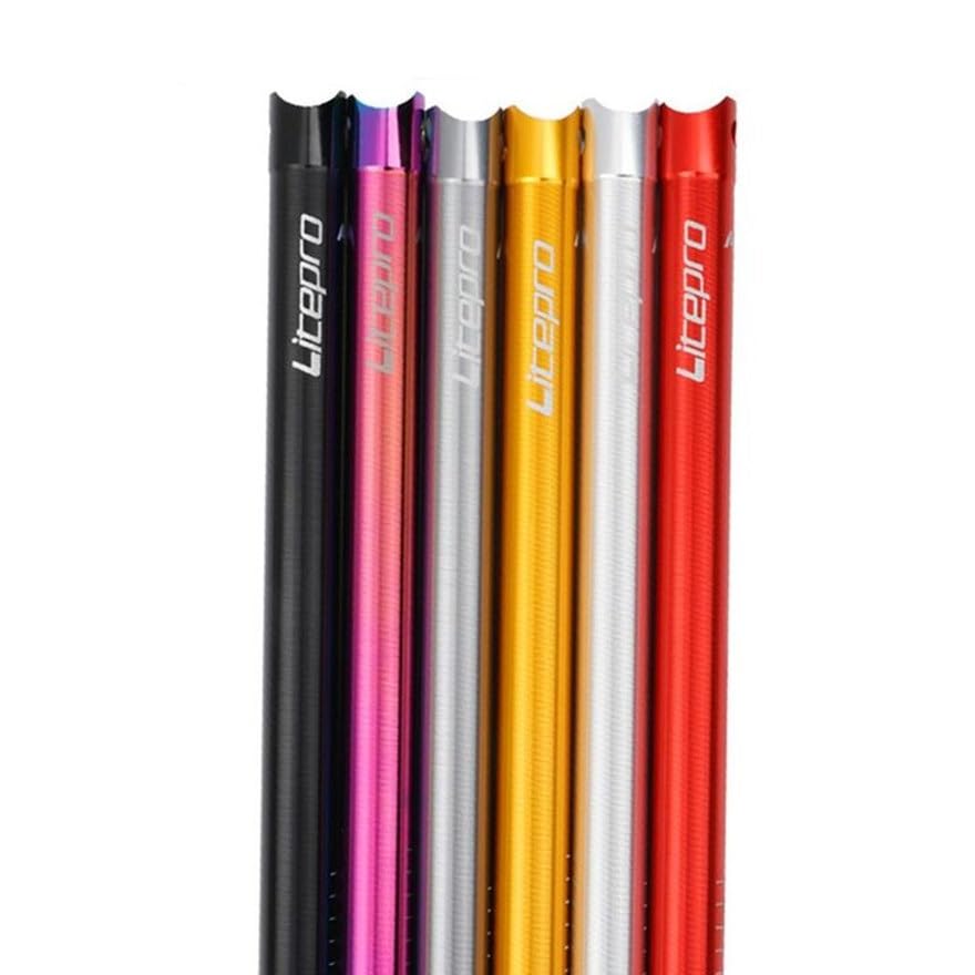 Ultralekka sztyca rowerowa ze stopu aluminium 31,8 x 580 mm, składana rura (kolor: Srebrny)