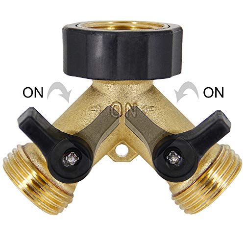 Lifynste 2 Way Brass Hose Splitter, 3/4" Brass Hose Connectors, Y Connector Garden Hose Adapter Connector, 1 Pack #TOP2