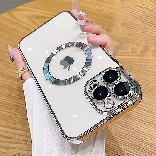 Vomubao Cover Magnetica iPhone 14 Pro Max Argento