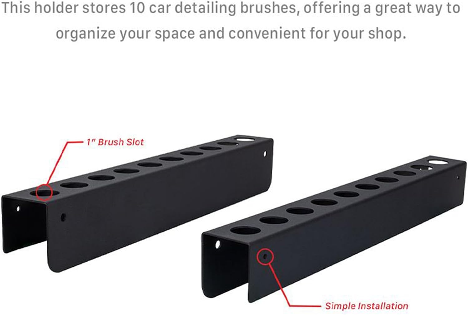 Rectangle Car Detailing, Brush Organizer, Wall Mounted Tool Holder for Maintenance, Automobile with Sturdy Design and Easy Installation, Storage for Indoor Outdoor Workshop Garage Truck Trailer Van