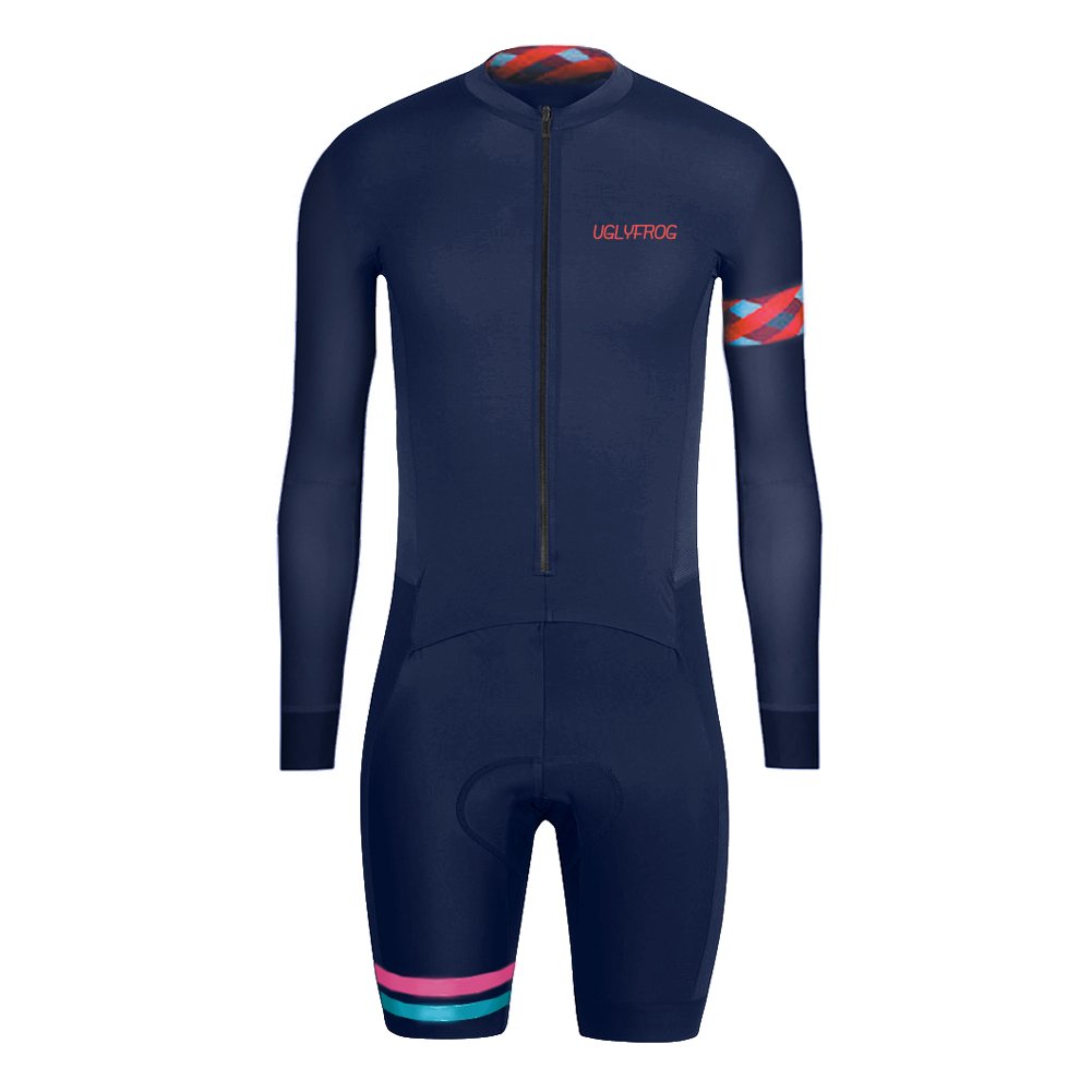 Ugly Frog Abbigliamento Triathlon Uomo Tuta Triathlon Uomo per MTB Body Triathlon Skinuit with Gel Pad per Nuoto/Corsa/Ciclismo