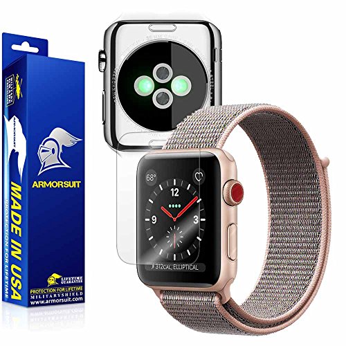 ArmorSuit MilitaryShield Clear Full Body Skin + Max Coverage Screen Protector for Apple Watch 38mm (Series 3) - HD Clear