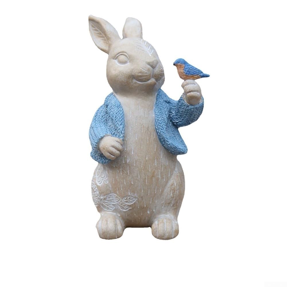 Adorno de para mesa de Conejo Sonriente para Primavera Adorno(blue)