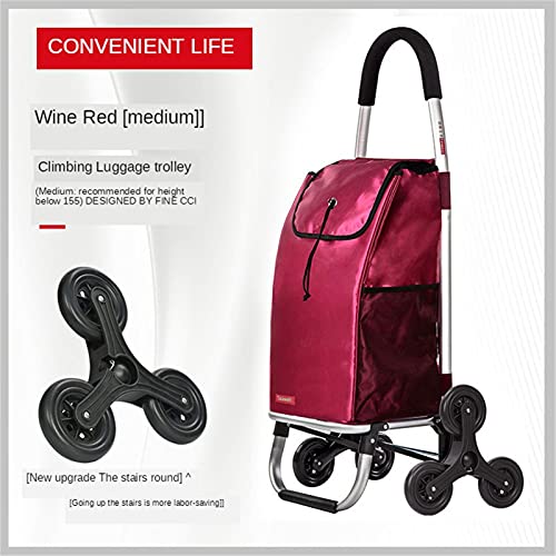 Einkaufstrolley Tragbare Einkaufswagen Falttreppe Klettern Utility Hand Truck 6-Räder mit Edelstahl Aluminiumrahmen… – Bild 4