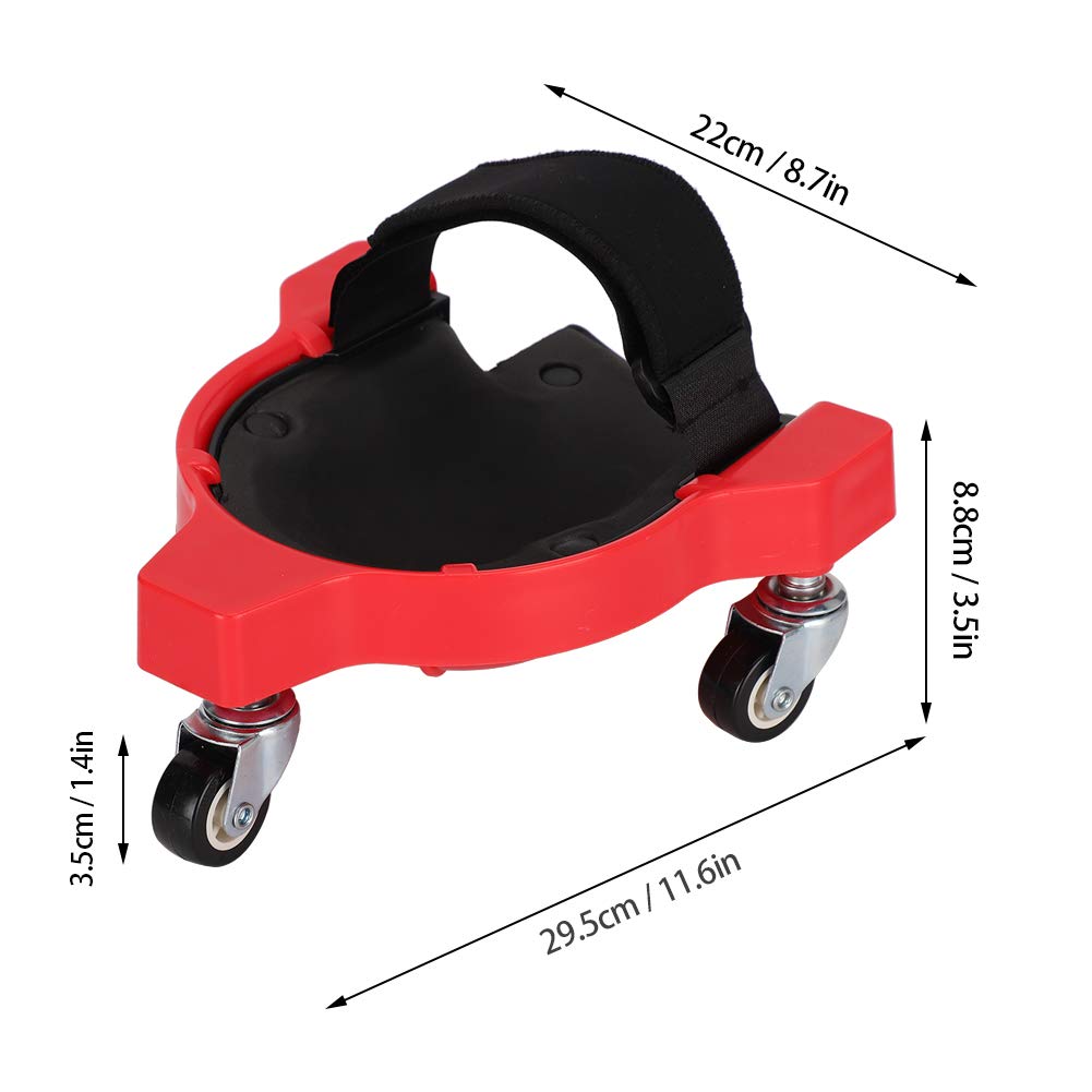 Rodilleras Deslizantes Multifuncionales que Ahorran Trabajo Almohadilla de Rodillas para Carpintería con Rueda Universal, con Rueda Universal Ajustable, para Uso en Interiores Y Exteriores(rojo)