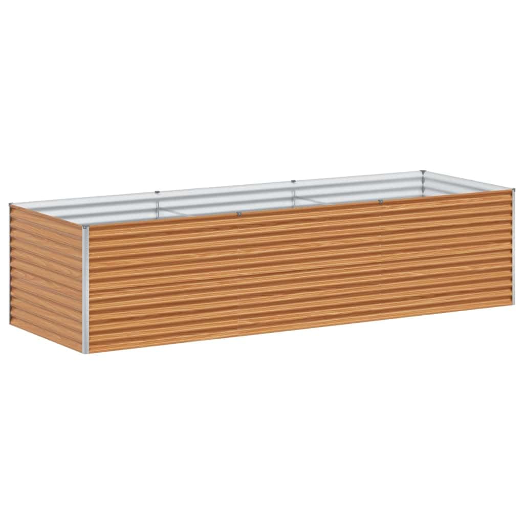 Bancal elevado de acero galvanizado para jardín y terraza, resistente a la intemperie, de acero galvanizado con borde plegable para un manejo seguro
