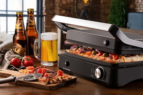 Plancha electrica con 3 modos de coccion y 2000W para asar sin aceite 8