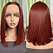 Reddish Brown Bob Wig Human Hair 13x4 Frontal Lace Wig 180% Density Colored 33B Reddish Brown Straight Bob Auburn Pre Plucked with Baby Hair Glueless Copper Red Brazilian Virgin Human Hair Wigs