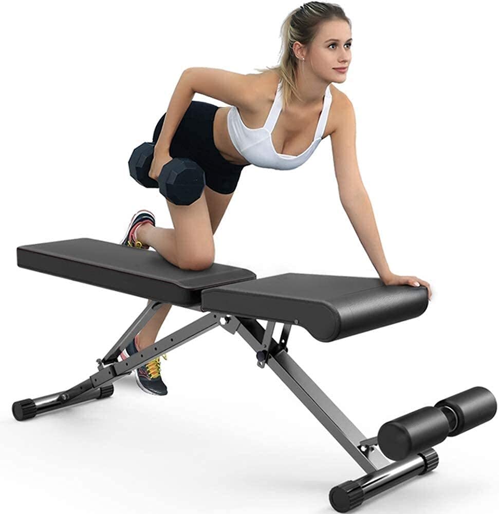 Ławka treningowa hantle ławka regulowana ławka obciążeniowa, wielofunkcyjny stołek do hantli, składany stołek do wyciskania, sprzęt fitness, płaska ławka do ćwiczeń, czarna 140 x 36 X