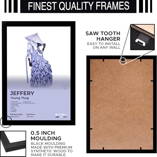 Image of BLINKART Young Thug - JEFFERY Wall Photo Frames | Wall Art for Bedroom, Living Room, Studio or Office | Album Cover Print with Spotify Song Link QR Code | Gift for Fans - 8x12 In