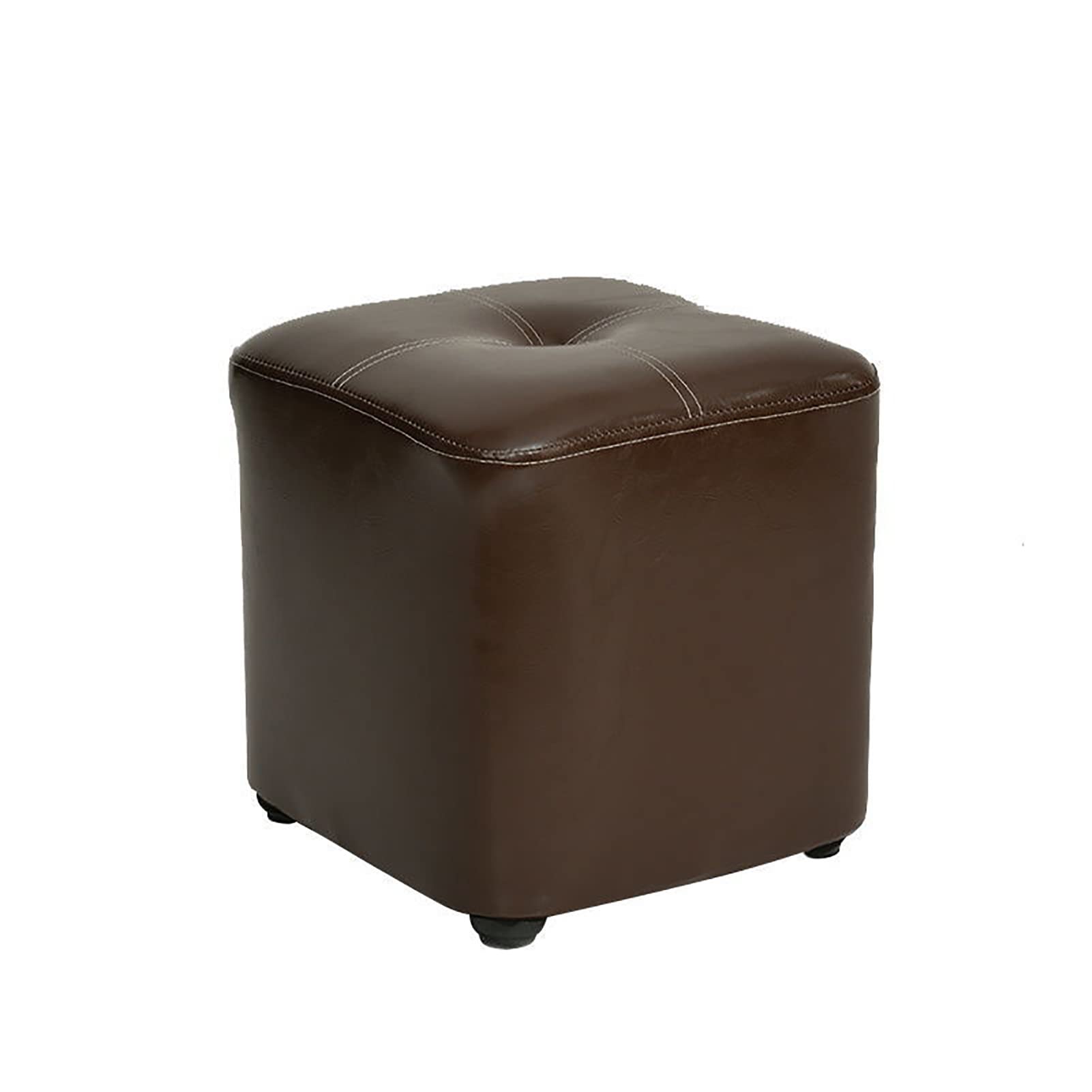 Petit repose-pieds ottoman en cuir synthétique de 29x29x28 cm pour tabouret coiffeuse et café