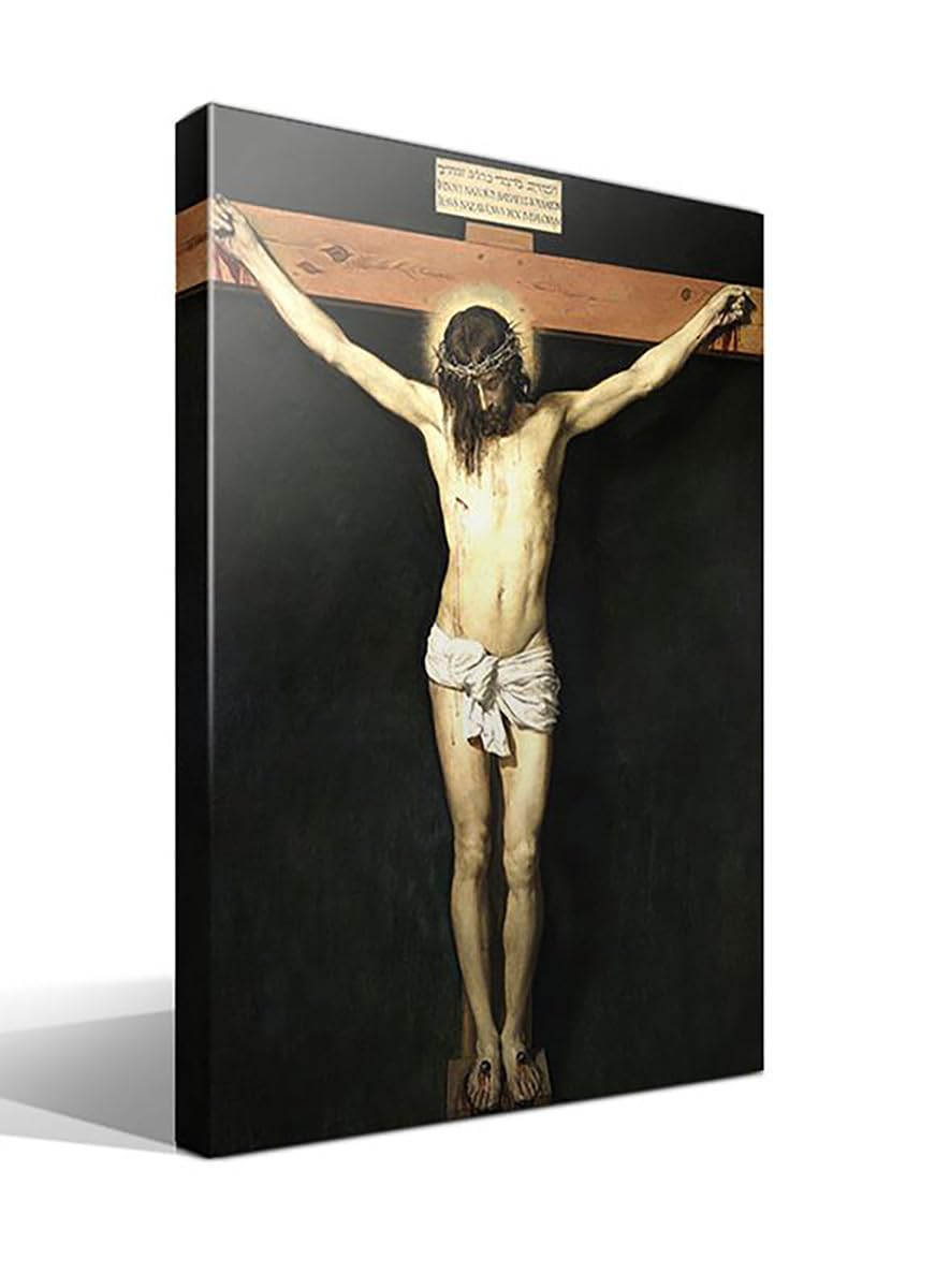 cuadrosfamosos.​es | Cuadro | Canvas | Wall Art | Cristo Crucificado de Diego Velázquez | Impresión Giclée sobre lienzo de algodón 100% | Bastidor de 3cm | 55x75cm