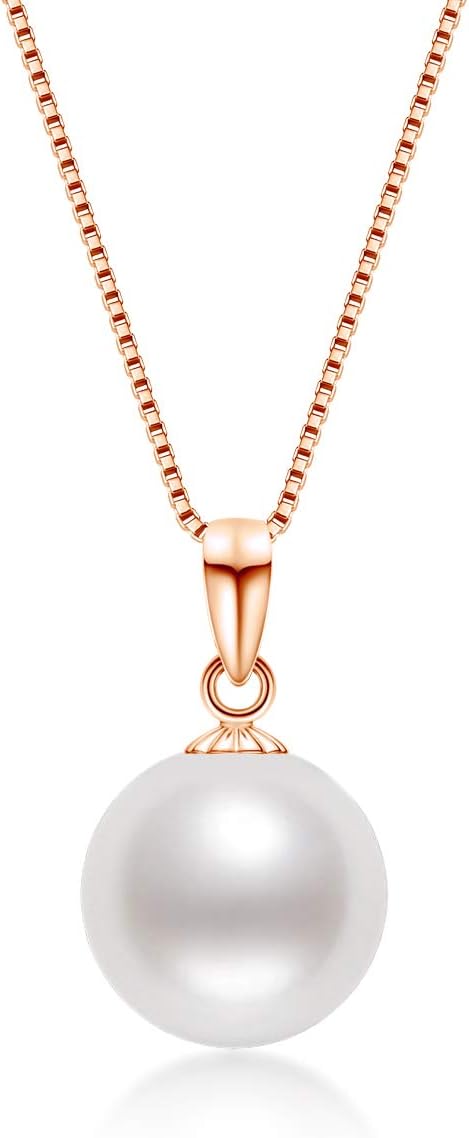 18K Gold Freshwater Pearl Pendant Necklace for Women Jewelry