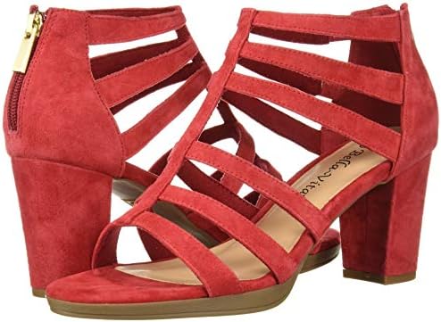 Bella Vita Leah Sandal with Back Zipper Heeled, Red Kidsuede Leather, 8.5 W US | Image 6