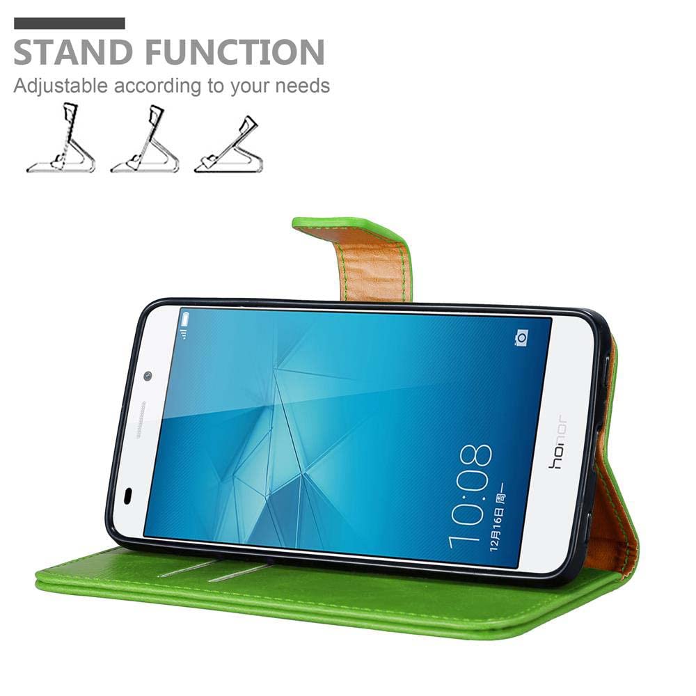 Cadorabo Custodia A Libro Con Portafoglio Per Honor 5C, Verde Erbe, Chiusura Magnetica, Vani Per Carte E Funzione Stand