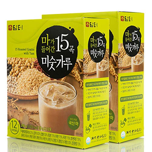 DAMTUH 2 Boxes Roast Grain with Yam Powder Tea Breakfast Drink (Misugaru) 12pcs+12Pcs, MEAL REPLACEMENT ENERGY POWDER
