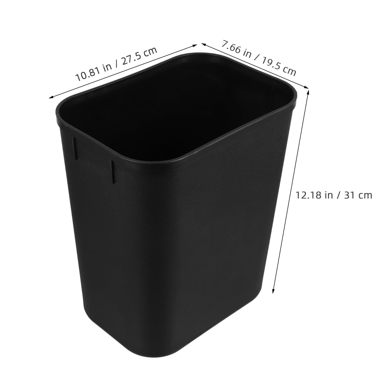 LIFKOME Office Decor Black Plastic Trash Can, 13 Gallon Capacity, 13" Wide