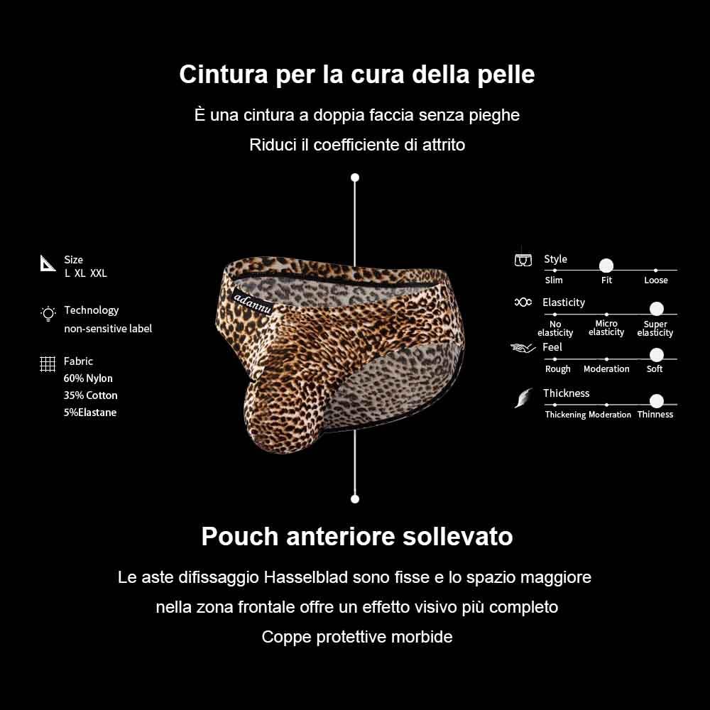 MissSec Slip Uomo Stampa Leopardata Intimo Mutande
